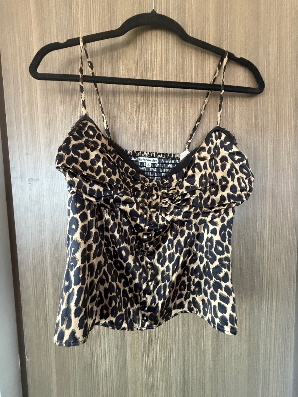 Reformation Ursula Silk Top Leo - Size 8